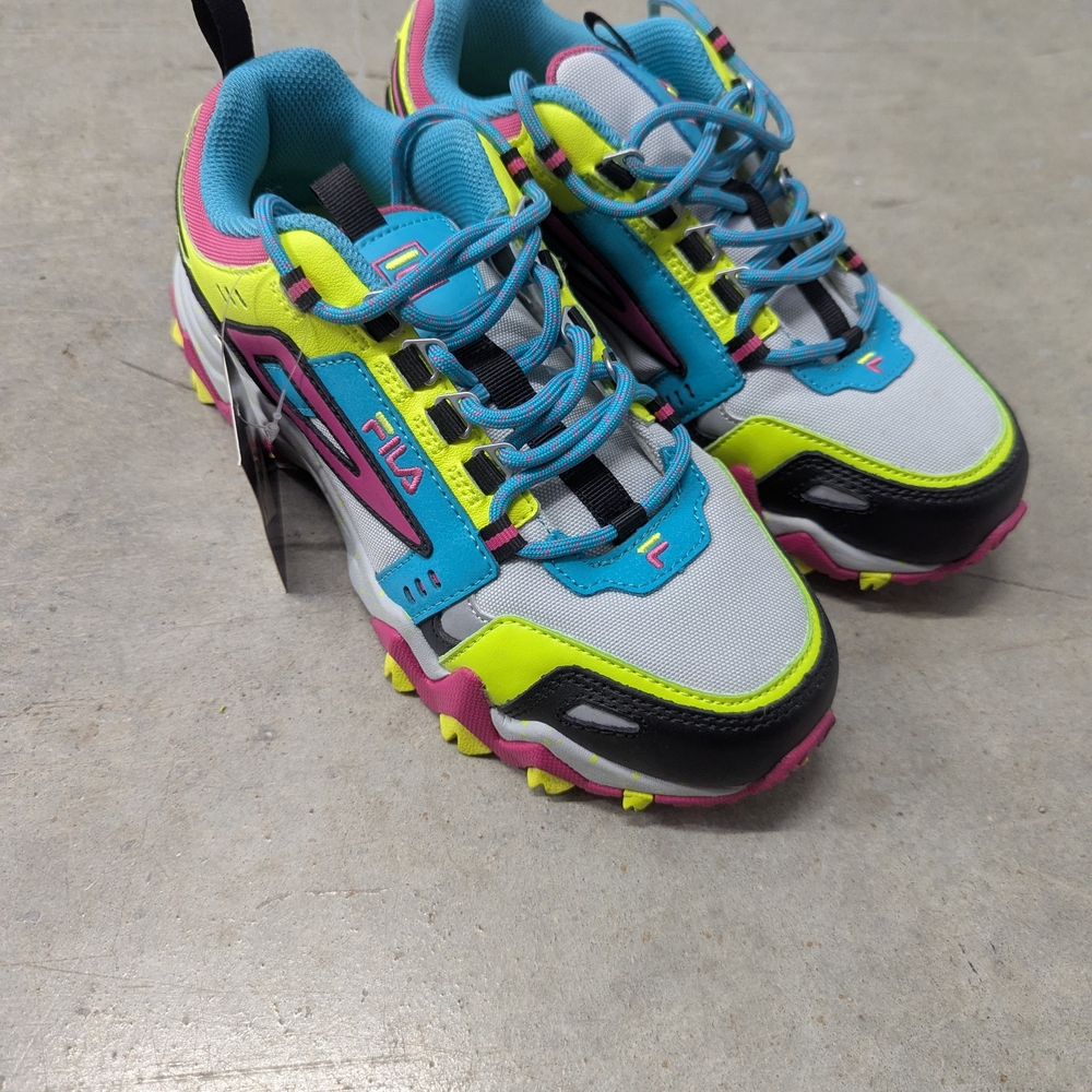 Fila Women's Multicolor Trail Sneakers - Neon Blue & Pink